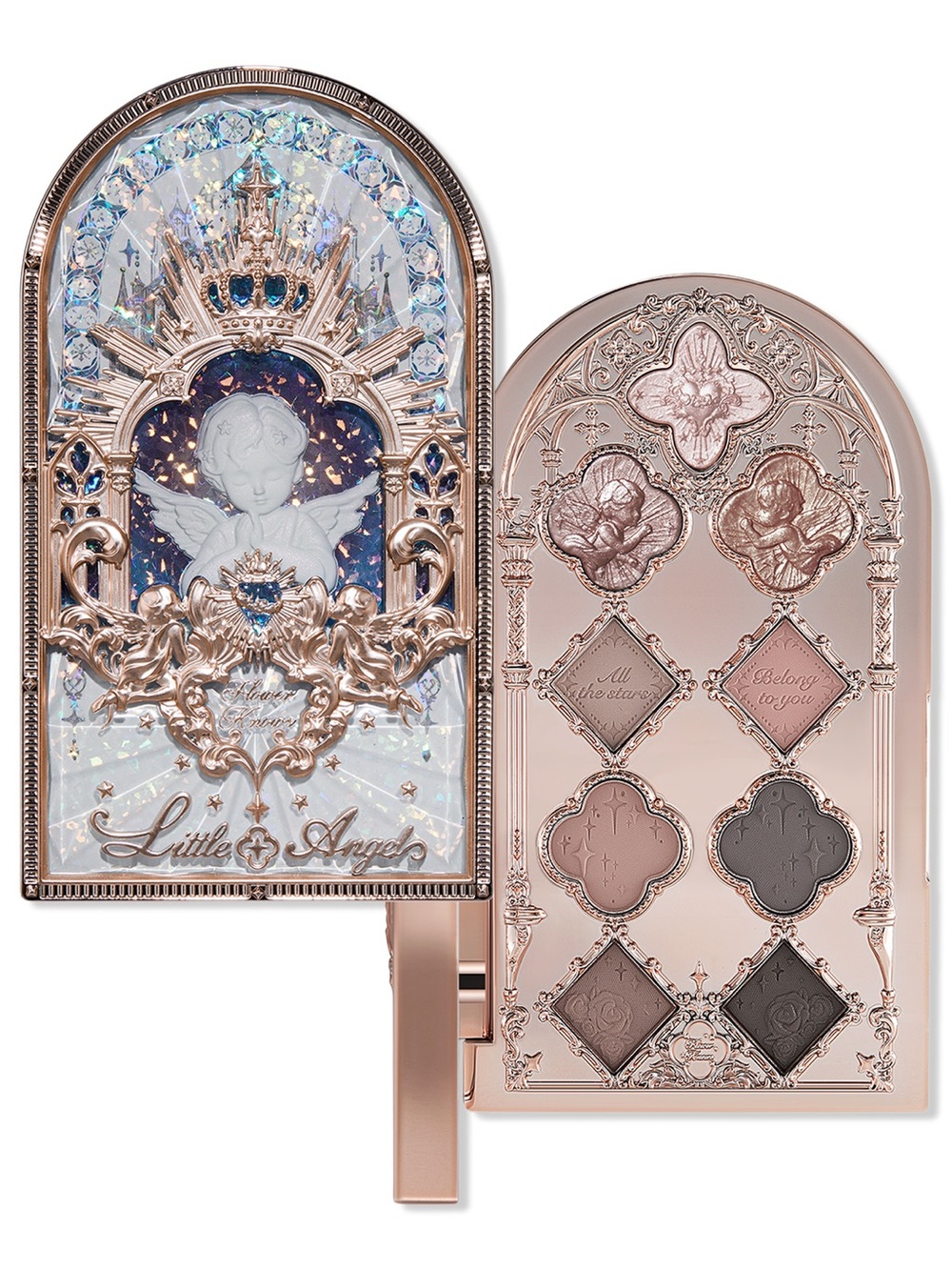 Flower Knows Little Angel Collection 9 Color Eyeshadow Palette 08 Wearing Angel